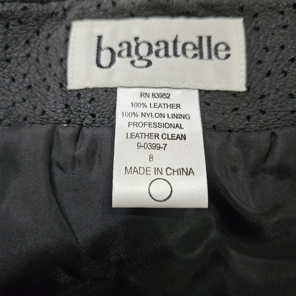 Vintage Bagatelle 100% leather high waisted knee-length skirt. Size 8. - Picture 6 of 7